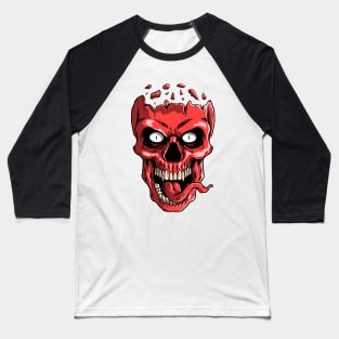 Red head skull tongue Baseball T-Shirt